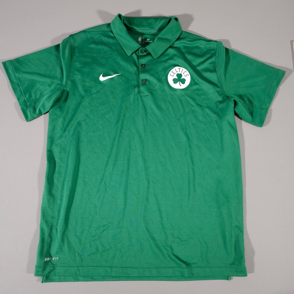 Nike Polo Shirt Mens XL Green Boston Celtics NBA Dri-FIT 858510-312